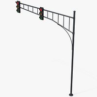 Traffic Light Pole Black