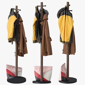 3D Pillar Coat Rack model