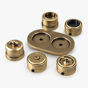 Retro Brass Electrical Set