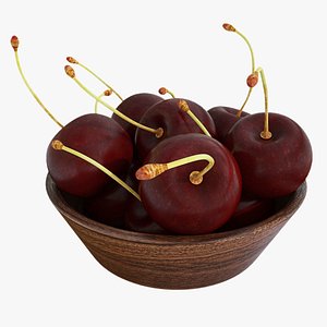 3D model Cherry small wooden bowl