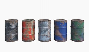 3D barrels metal old model