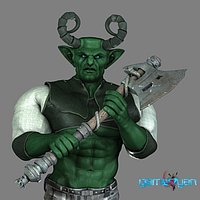 fantasy orc Rigged for Maya