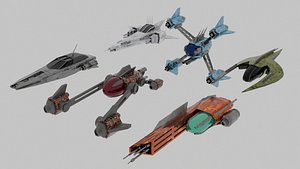 BibopJr Lowpoly Spaceship Pack