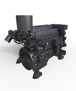 3D Complated Boat Marine Engine D7 model
