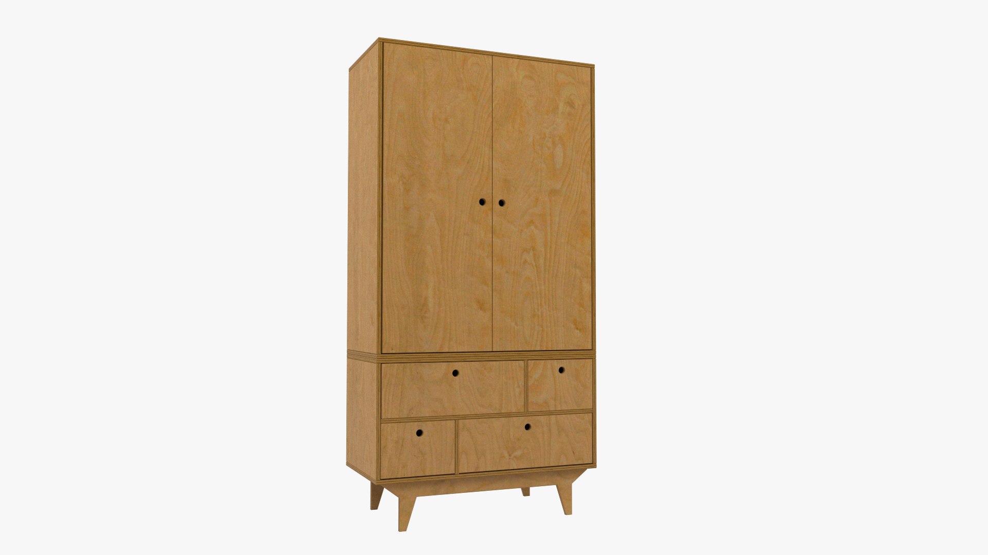 Plywood wardrobe 2 3D model TurboSquid 1773292
