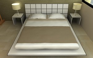 bed night tables 3d model