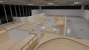 indoor skateboard park 3D model