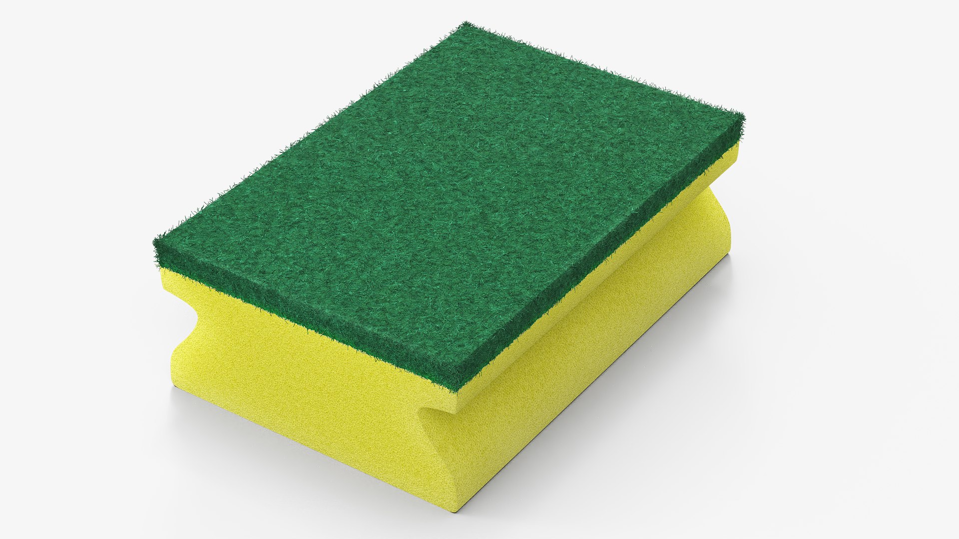 Kitchen Dish Sponge Double Layer Fur 3D model preview