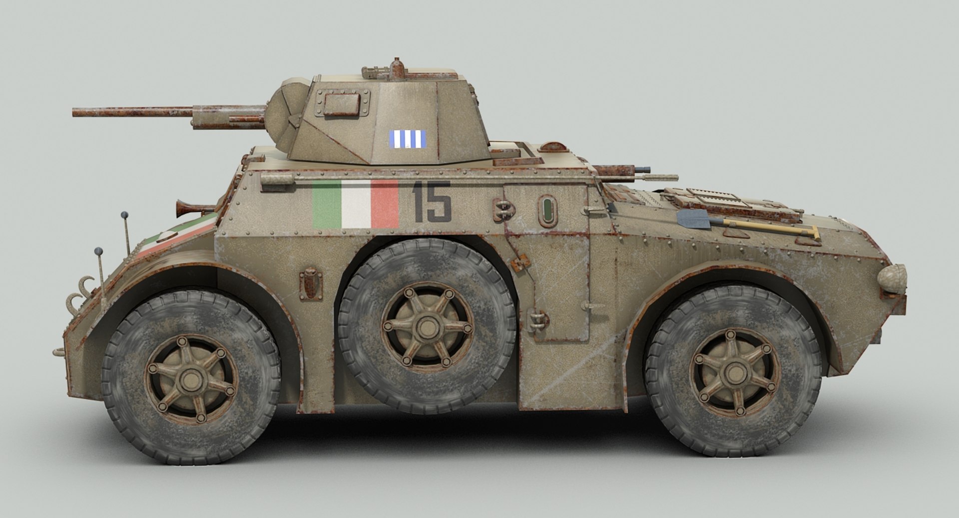 3d Model Ww2 Autoblinda Ab41