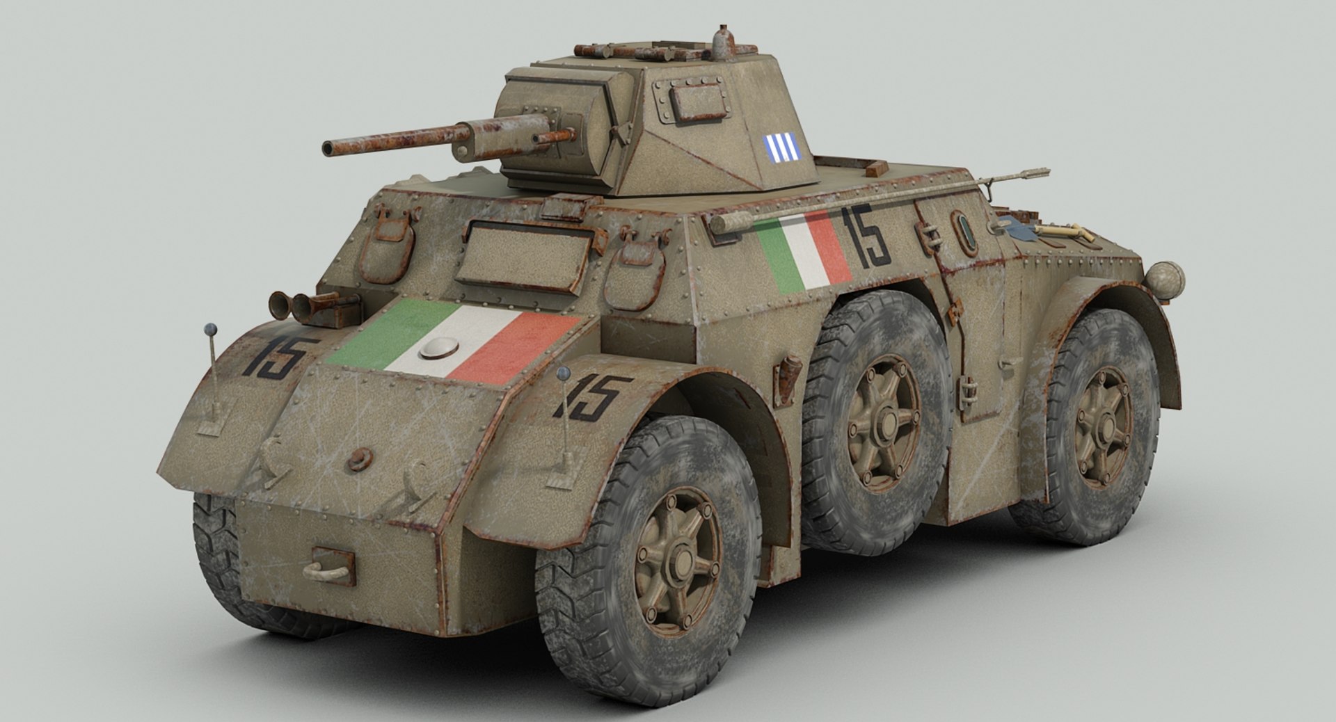 3d Model Ww2 Autoblinda Ab41