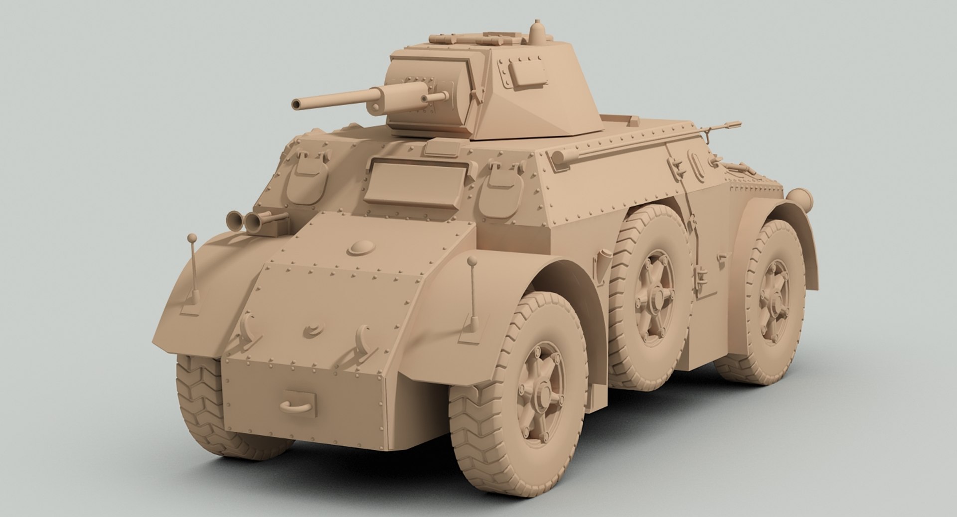 3d Model Ww2 Autoblinda Ab41