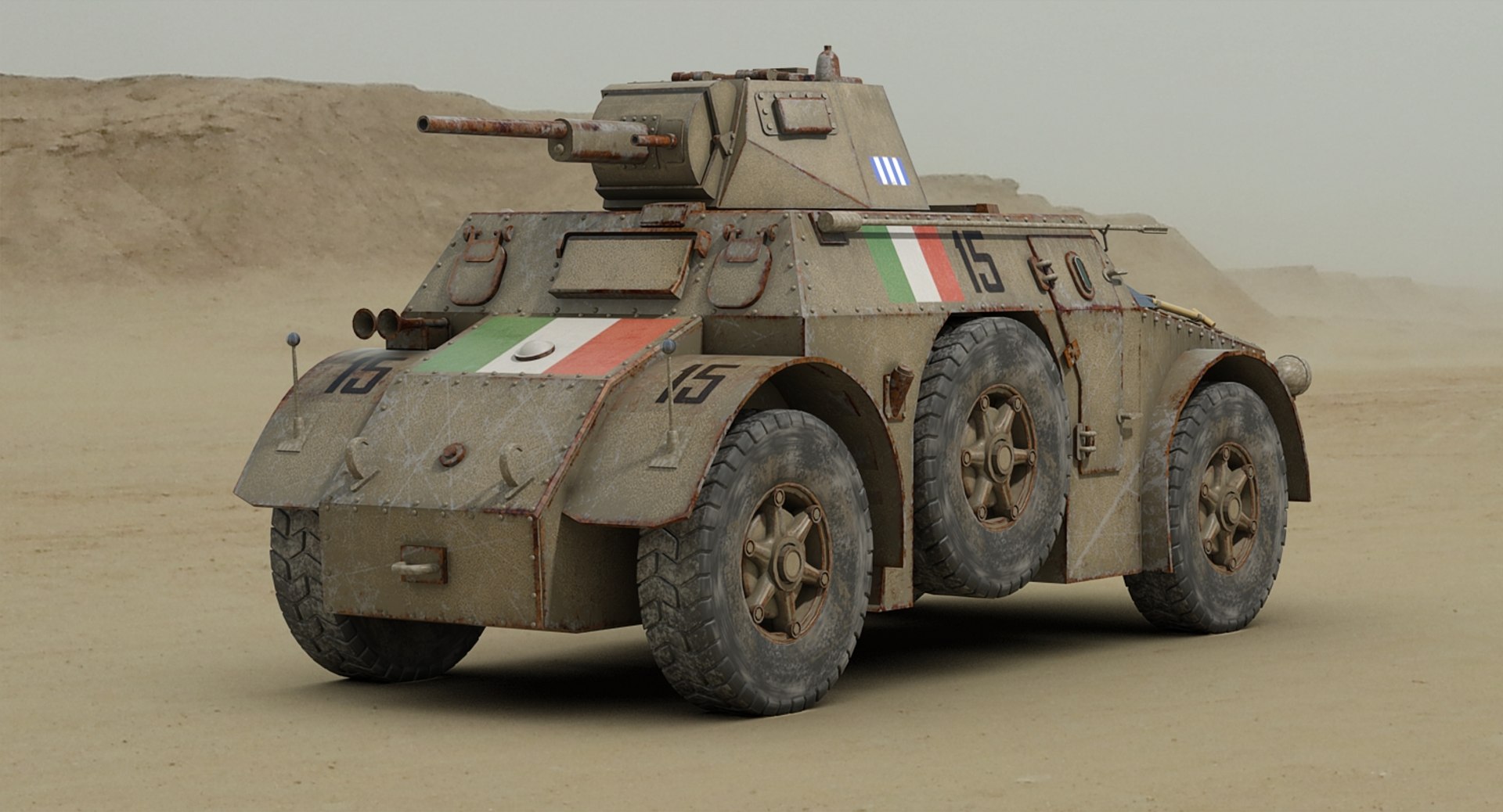3d Model Ww2 Autoblinda Ab41
