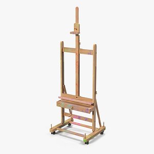 studio easel painting stained 3D model
