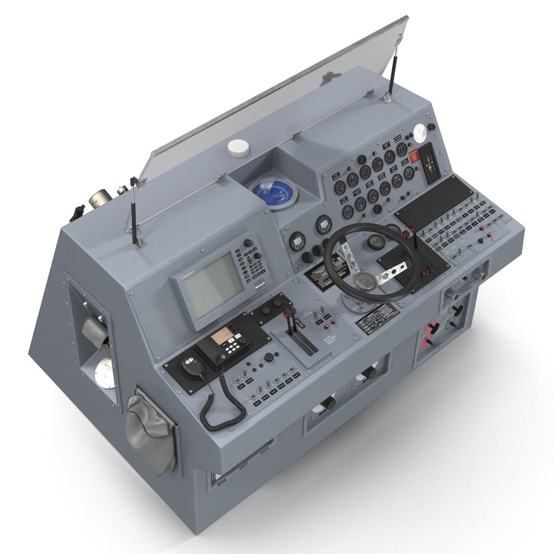 3d military boat control panel model