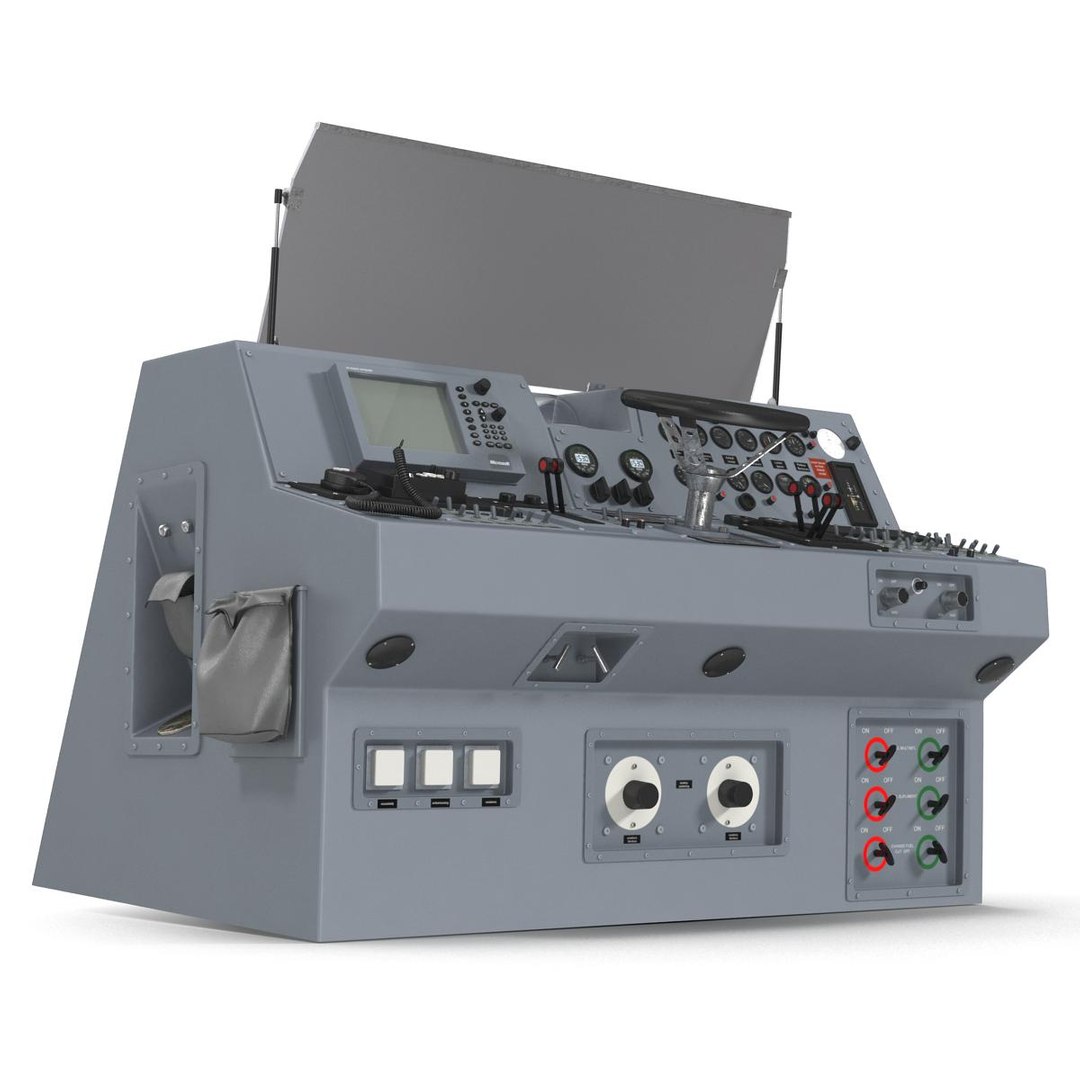 3d military boat control panel model