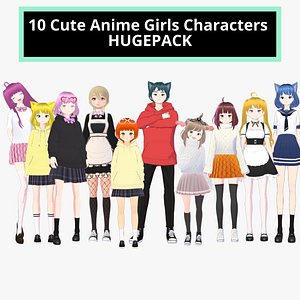 10 Cute Anime Girls Characters HUGEPACK S1