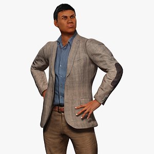 Realistic Male Businessman Suit African or asian Male Suit