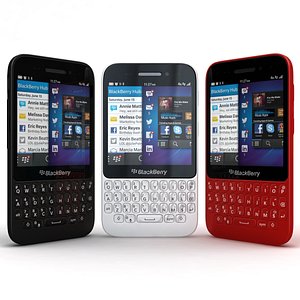3d model of blackberry q5 black-white-red black