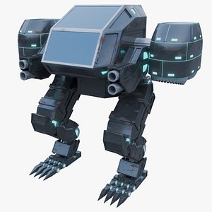 Game Ready Sci Fi Mech Robot Rigged PBR 3D model
