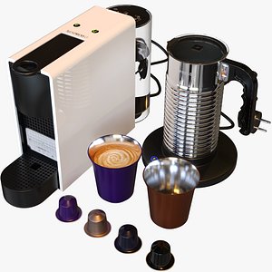 NESPRESSO Bundle Essenza Mini Aeroccino4 Lungo Cup and 4 Capsules