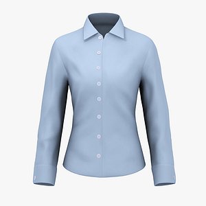 3d model ladies blue shirt
