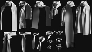 Basemesh Scarf Tie Collection 3D model