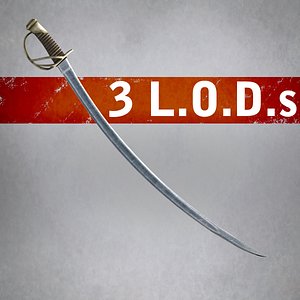 3d model nineteenth cavalry saber 3