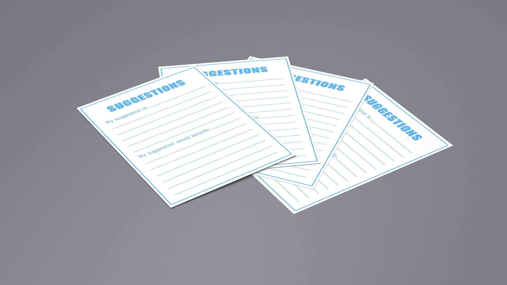 3D Blank Suggestions Form Light Blue - TurboSquid 2209226