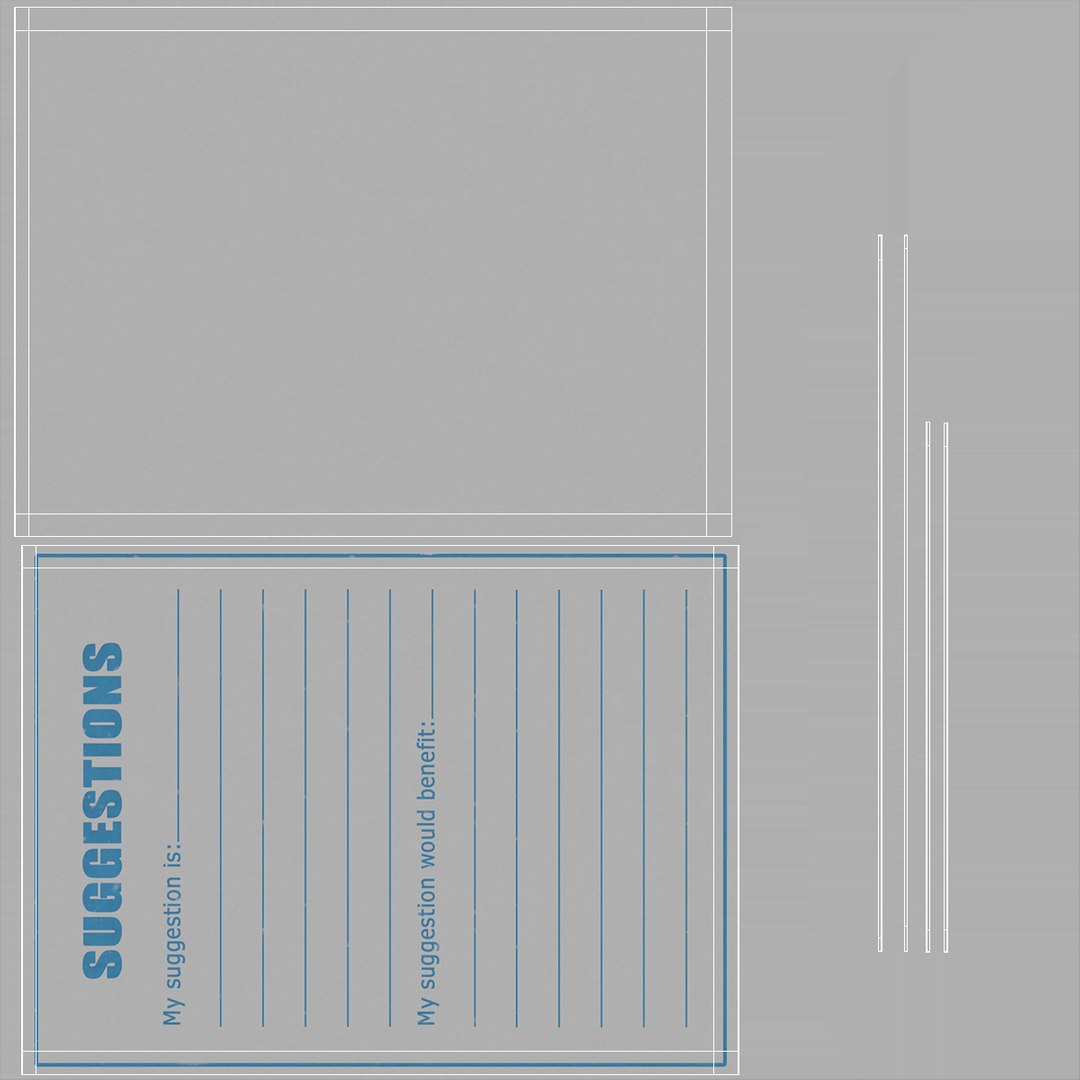 3D Blank Suggestions Form Light Blue - TurboSquid 2209226