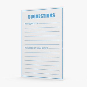 3D Blank Suggestions Form Light Blue