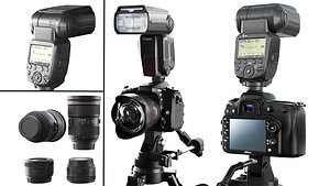 Nikon cameraFlashLensesTripod