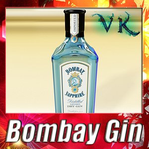 photorealistic bottle bombay sapphire 3d 3ds