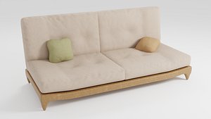 3D Compact stylish sofa with soft upholstery model