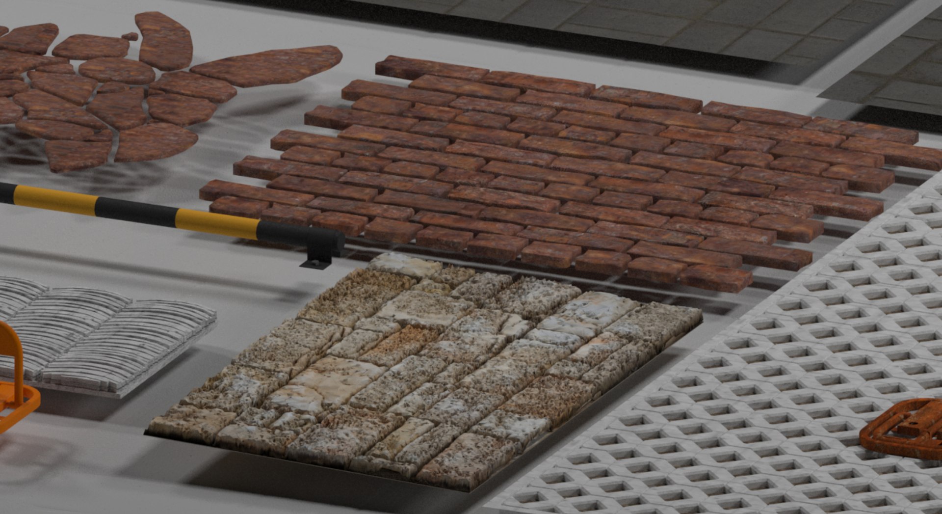 3D Modular Outdoor Paving  Parking Accessories Set  Mid Poly PBR 3D Model https://p.turbosquid.com/ts-thumb/Is/aEWp9y/5l/untitledproject20260825t145310.351/jpg/1787655192/1920x1080/fit_q87/646aab4ea66a1448422e656c77f57f3073f6efd6/untitledproject20260825t145310.351.jpg