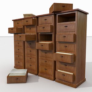 Simple Wooden office Document Cabinet archive files record repository ID paper identity