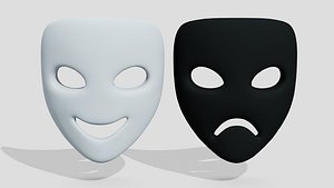 3D Theater mask with emotions