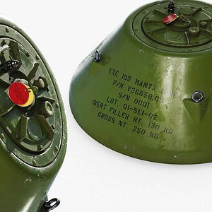 Manta MN-103 Underwater Naval Mine Green 3D model