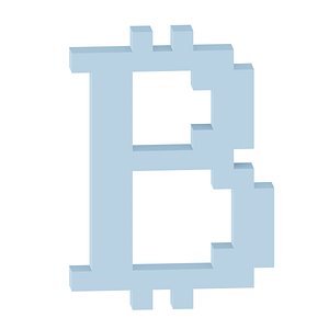 Bitcoin 8 bit low poly sign voxel art