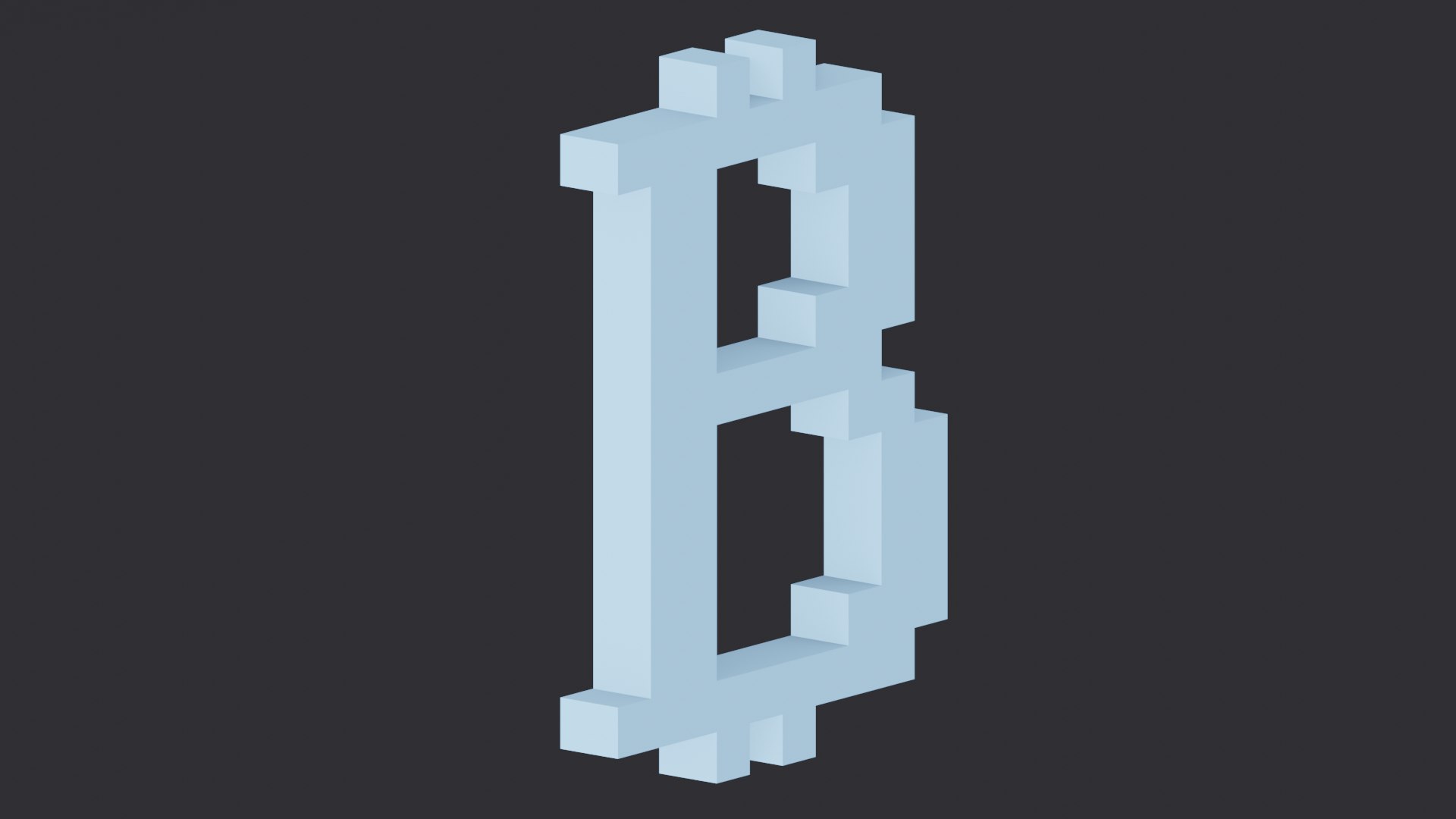 3D Bitcoin 8 Bit Low Poly Sign Voxel Art - TurboSquid 1823117