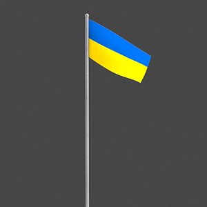 ukraine flag and pole