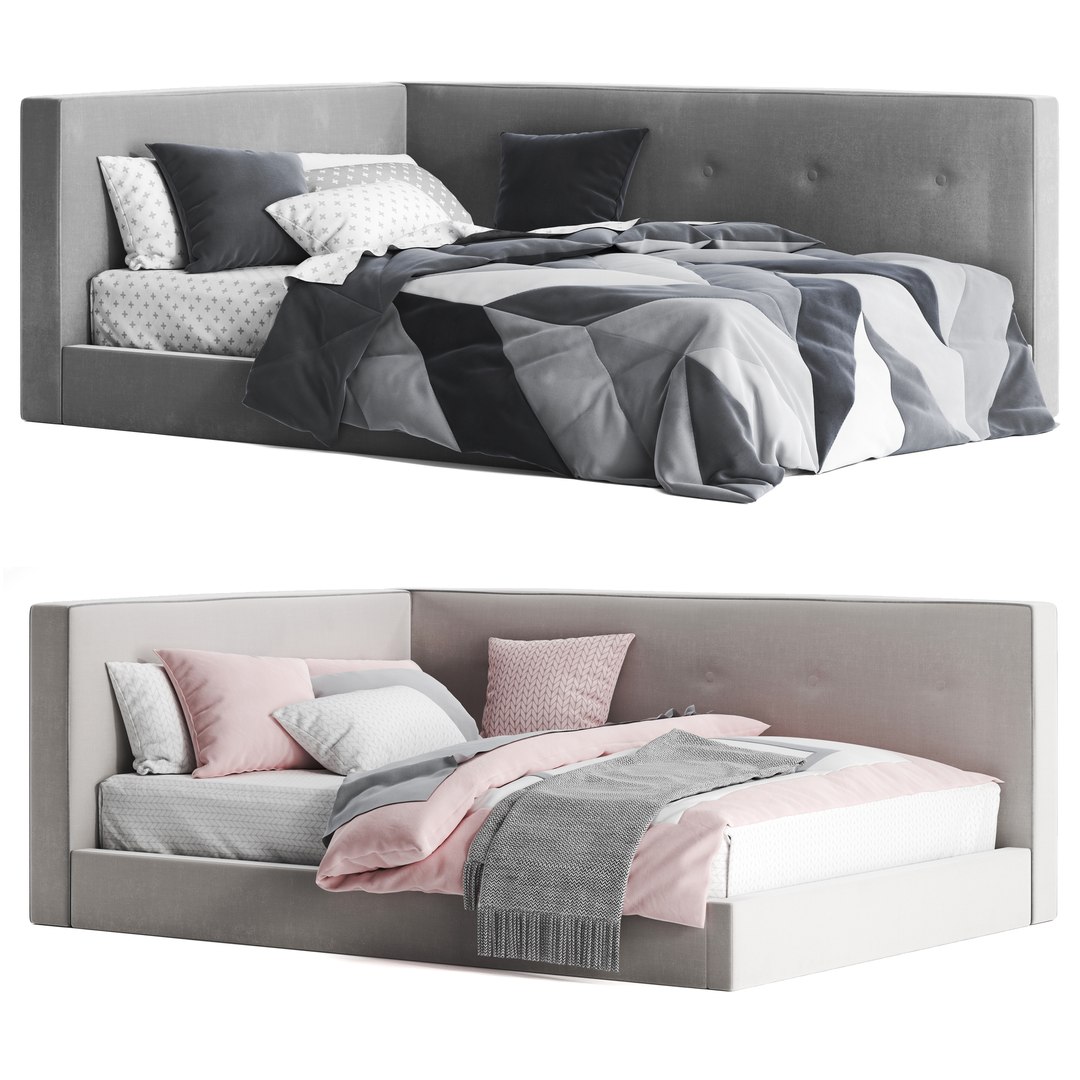 Pottery Barn Cushy Lounge Platform Corner Bed 3D
