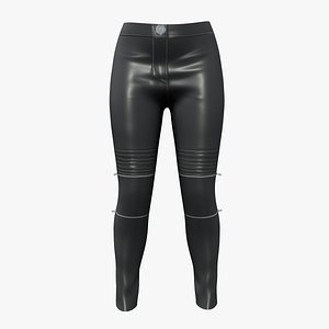 Black Leather Skinny Pants 3D model