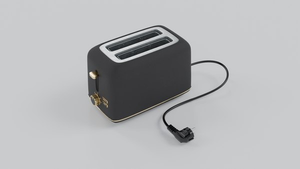 Luxuriöser, mattschwarzer und goldener Toaster – PBR-Spielfertiges ...