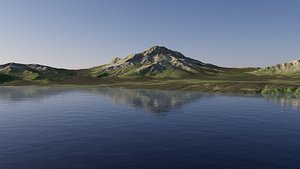Mountainous peninsula coastal topography and landform