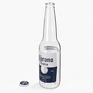 3D Empty Glass Corona Beer Bottle 12oz