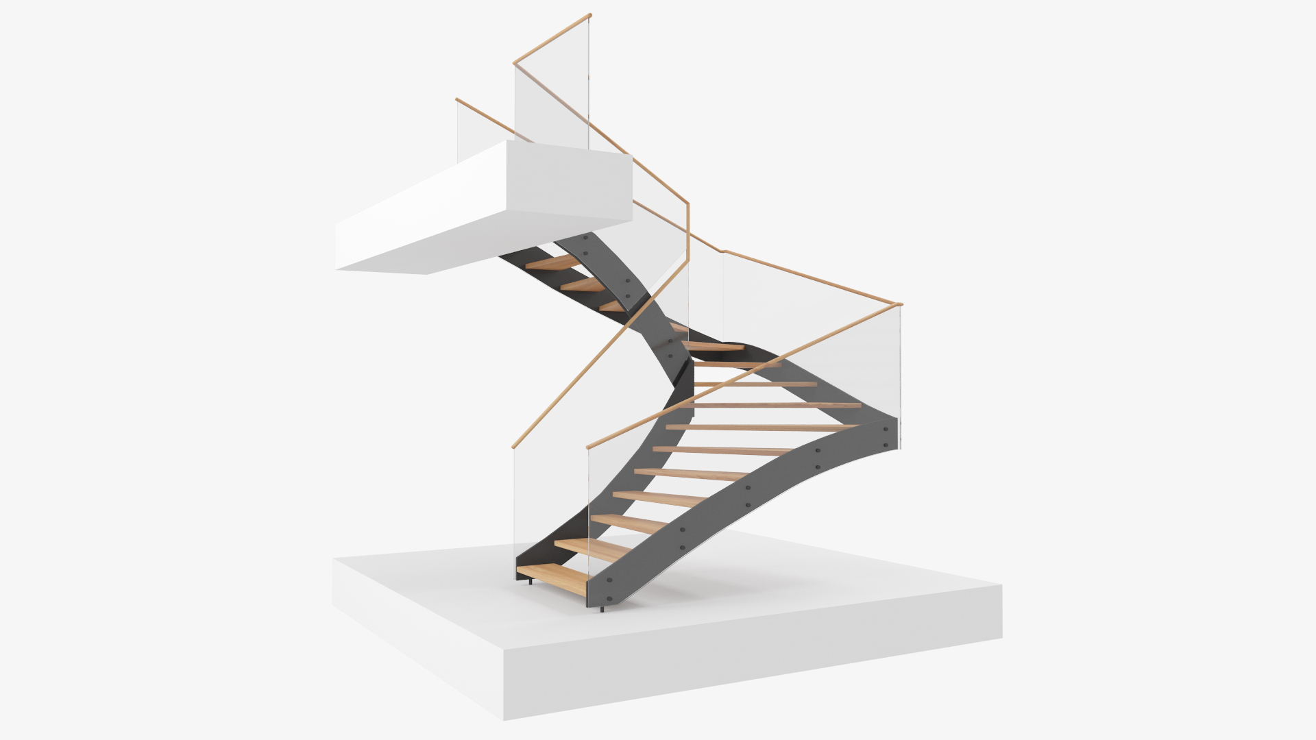 3D U-shaped steel stair calculator