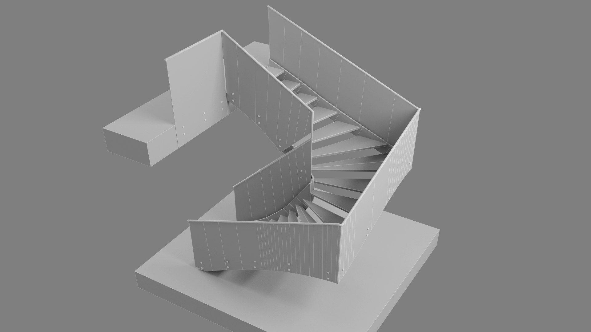 3D U-shaped steel stair calculator