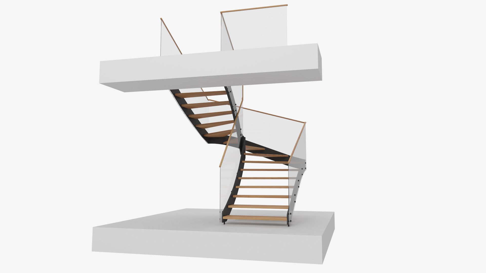 3D U-shaped steel stair calculator