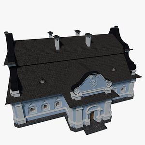 3D model Ukrainian Baroque House I Blue