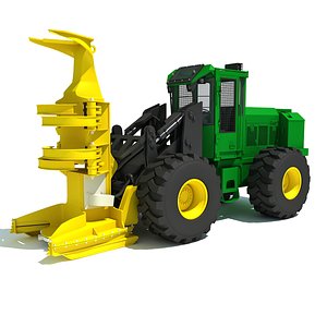 3d wheeled feller buncher model